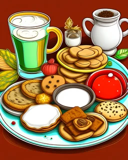 coloring pages: Plates of cookies and milk for Santa Candy canes and gingerbread cookies Roast turkey and holiday feasts Christmas Music: