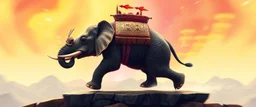 bear ant eater hi speed elephant floating in 4 dimensional platform game, goa trance movie poster, stylized art, pin hole photo, motion blur