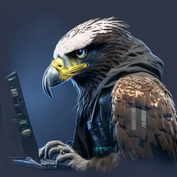 profile picture of a eagle as a hacker using computer