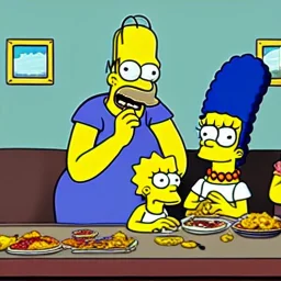 Eerie Simpsons eating photo