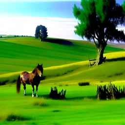 Nebraska 1997 Wild Horse Hill Photo, FNAF Purple guy in the foreground behind a tree.