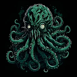 bluish green tentacle in the art style of Darkest Dungeon