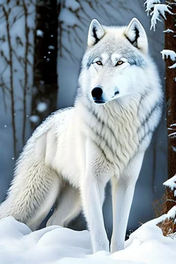 winter white gagantuan wolf