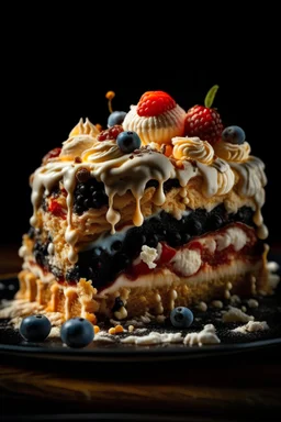 creamcake with icecream, sharp focus, studio photo, intricate details, highly detailed