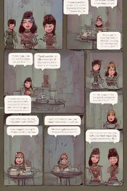 Story comic Illustrated Stories One day, Queen Batoul wassitting with her team called the “Tea Council”. Her team consisted of: - Rauf, her daughter and the hero of the tribe - Professional royal writer - Live Barbie game - Comedian Jim Carrey -Former US President Donald Trump In a large room with wide windows letting in natural light, light colors, plants, modern furniture, and a modern interior design. They were thinking of a new interior design for the palace. Meanwhile, they drank