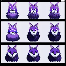 a fox fursona, darker colors, master quality, backlighting, soft lights, full body portrait, in frame, 8k, furry, fur, black and purple color pallet, fursona reference sheet,