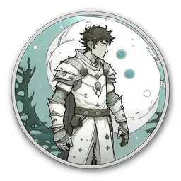 young human circle of the stars druid in scale armor token make him a white human