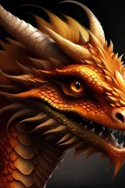 fluffy eastern dragon realistic headshot