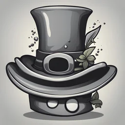 Icons of a gray Magic Top Hat, cartoon