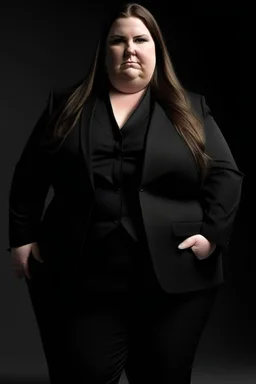 fat hot woman in black suit i said fat make her fatter