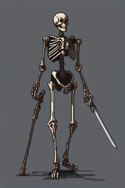 Portrait of a skeleton man, pixel 2d, anime style