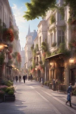 the design of a pedestrian street environment in the romantic and fabulous style