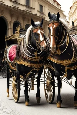 Fiacre, carriage with two horses in Vienna