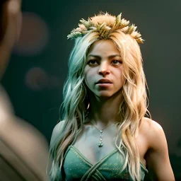 Shakira, 40 years old, artist, Realistic image, waist up portrait. eyes make up, perfect, glow, circle iris. concept art, smooth, unreal engine 5, god lights, ray tracing, RTX, lumen lighting, ultra detail, volumetric lighting, 3d, finely drawn, high definition, 4k.