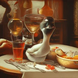 Duck Serving Alcohol in a Tavern