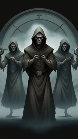 A demonic figure with a triangular body with long arms and creepy small eyes that is floating in a dark room