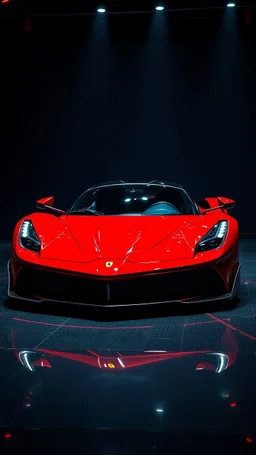 RED&BLACK COLORED CARBON FIBER TITANIUM armor plated ferrari lafferari HYPERCAR, stunning environment, beautifully lit, insanely detailed
