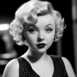 A girl who looks like betty boop and marilyn monroe