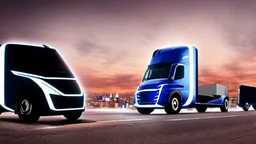 A police Tesla Cybertruck is chasing a Tesla 'Model S Plaid' at top speed, across the post-apocalyptic world of the 'Terminator' movies. CINEMATIC. WIDE ANGLE LENS. PHOTO REAL.