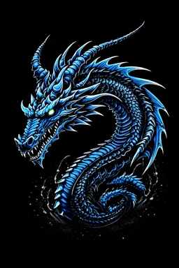 dragon 2D black blue