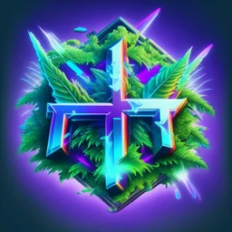 Fortnite logo holographic weed streammer bauhaus style