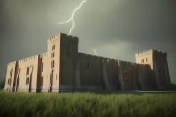 norwich castle in a lightning storm