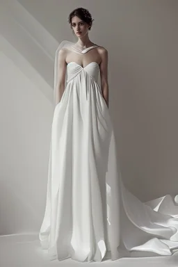 white greek wedding dress Photorealistic