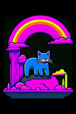 /imagine prompt: Nyan Cat::2 Vaporwave, glitch art, abstract expressionism, gradient design, whimsical, synthwave:: t-shirt vector, center composition graphic design, plain background::2 mockup::-2 --upbeta --ar 1:1