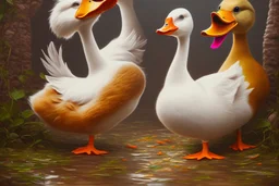 duck vandalism, perfect composition, hyperrealistic, super detailed, 8k, high quality, trending on artstation, studio photo, highly detailed, wide borders