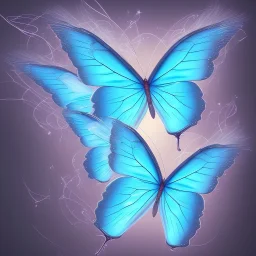 luminous pastel colors, blue butterfly