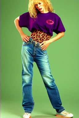 year 1996 denim fashion. Loose, baggy, low waist Combat pants and t-shirt. Colors: denim blue, blue, purple, cream, khaki, light green, lilac, plum, orange, terracotta, red, light yellow, lion yellow, pink, dark blue, beige. leopard, Cheetah . Latex in small part. Kylie Minogue, Tyra Banks,Julia Roberts. leg warmer. Cargo pants.