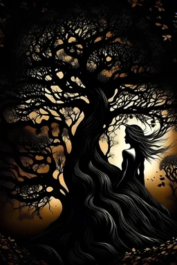 blackthorn tree mystical protection secret woman abstract