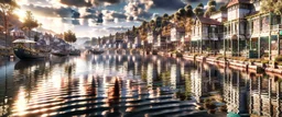 lake city during the iron age realistic, photorealistic, natural lighting, elegant HDR complex picture Octane hyper realistic cinematic reflections very detailed