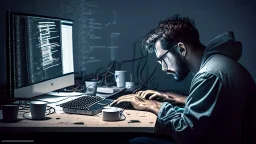 man working in a computer