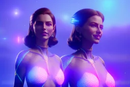  beautiful cosmic woman, nice smiling, magic glamour make up, delicate colors, beautiful glamour galactique dress, ultra sharp focus, 8k, unreal engine 5, extremely sharp detail, light effect, soft light atmosphere of a spaceship, smooth, full of details, face in front, complete vision of face and hair and body