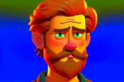 Andrew Garfield with a beard in Pixar style