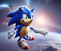 sonic the hedgehog in spacesuit