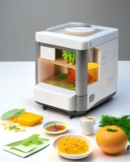 A portable, 3D food printer that can create a variety of nutritious meals and snacks from raw ingredients, tailored to the user's dietary preferences and nutritional needs.