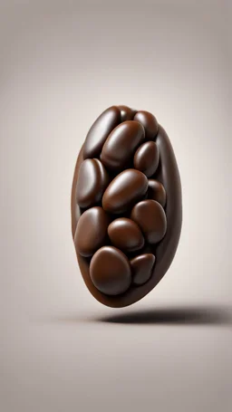 Only one Coffee bean Without background Realistic 3d