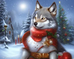 Christmas Wolf Cat