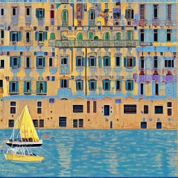 genoa harbour lanterna klimt style