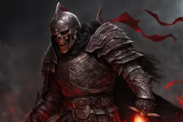 a hideous undead warrior. guts hanging out. chain mail fussed to skin. blood. bile. melted fat. broken bones. bleeding eyes. crushed skull. broken fangs. broken jaws. broken armor. real weapons. perfect weapons. intense horror. blind terror.