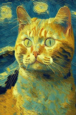 Portrait of a cat by Van Gogh