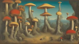 mushroom growth, surreal, bizarre by max ernst