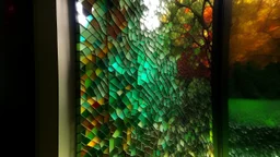 Nature, filtered through a glass mosaic wall