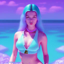 Vaporwave pool girl