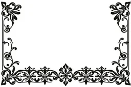 black bold filigree bottom corner elements, organic western, black vector on white background