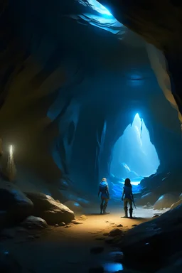Elara ve Aric, gizemli mağaranın içine adım attıklarında, karşılarına çıkan ilk engel neydi? Bu engeli ayrıntılı bir şekilde betimleyin.