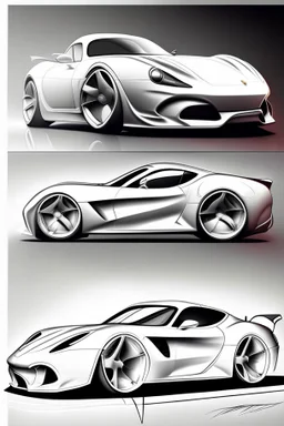 Design a sports car without the colors for color it