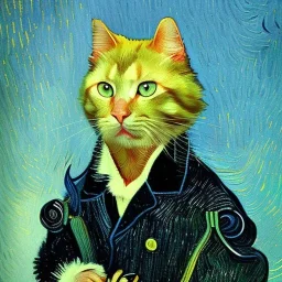 Portrait of a cat by Van Gogh